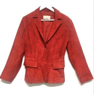 Gimo's Barcelino Suede Leather S/M Red Jacket. VTG